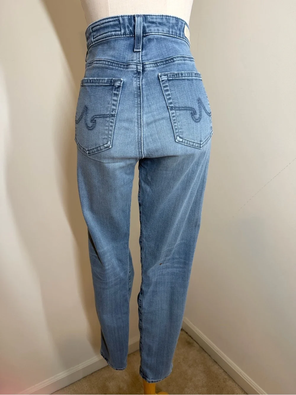 Adriano Goldschmidt AG The Farrah -SZ 29-High Rise Skinny Crop Blue Denim Jeans